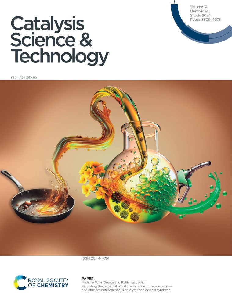 Cover of Catalysis Science & Technology, Vol. 14, Issue 14 (2024), featuring our work on calcined sodium citrate as a biodiesel catalyst